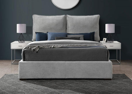 Meridian Furniture - Misha Polyester Fabric King Bed In Grey - Mishagrey-K