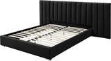 Meridian Furniture - Pablo Velvet King Bed In Black - Pabloblack-K