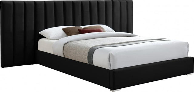 Meridian Furniture - Pablo Velvet King Bed In Black - Pabloblack-K