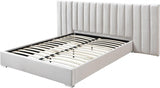 Meridian Furniture - Pablo Velvet King Bed In Cream - Pablocream-K