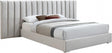 Pablo Velvet King Bed In Cream - Pablocream-K | Meridian