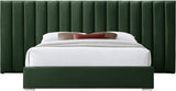 Meridian Furniture - Pablo Velvet Queen Bed In Green - Pablogreen-Q