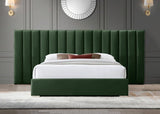 Meridian Furniture - Pablo Velvet Queen Bed In Green - Pablogreen-Q