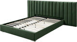 Meridian Furniture - Pablo Velvet Queen Bed In Green - Pablogreen-Q