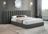 Meridian Furniture - Pablo Velvet King Bed In Grey - Pablogrey-K