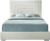 Meridian Furniture - Nora Velvet Queen Bed In Cream - Noracream-Q