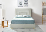 Meridian Furniture - Nora Velvet King Bed In Cream - Noracream-K