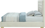 Meridian Furniture - Nora Velvet King Bed In Cream - Noracream-K