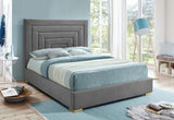 Meridian Furniture - Nora Velvet Queen Bed In Grey - Noragrey-Q