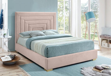 Meridian Furniture - Nora Velvet King Bed In Pink - Norapink-K