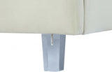 Meridian Furniture - Rainbow Velvet Queen Bed In Cream - Rainbowcream-Q