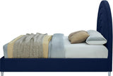 Meridian Furniture - Rainbow Velvet King Bed In Navy - Rainbownavy-K