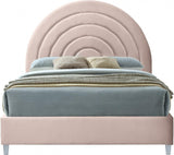 Meridian Furniture - Rainbow Velvet King Bed In Pink - Rainbowpink-K