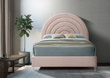 Meridian Furniture - Rainbow Velvet Queen Bed In Pink - Rainbowpink-Q