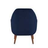Astrid Mid-Century Navy Blue Velvet Arm Chair - Home Elegance USA