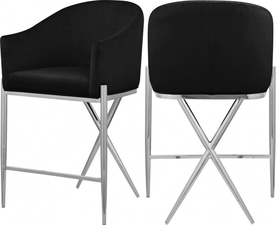 Meridian Furniture - Xavier Counter Stool Set Of 2 In Black - 866Black-C