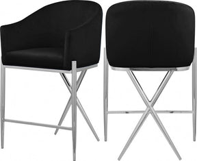 Xavier Counter Stool Set Of 2 In Black - 866Black-C | Meridian