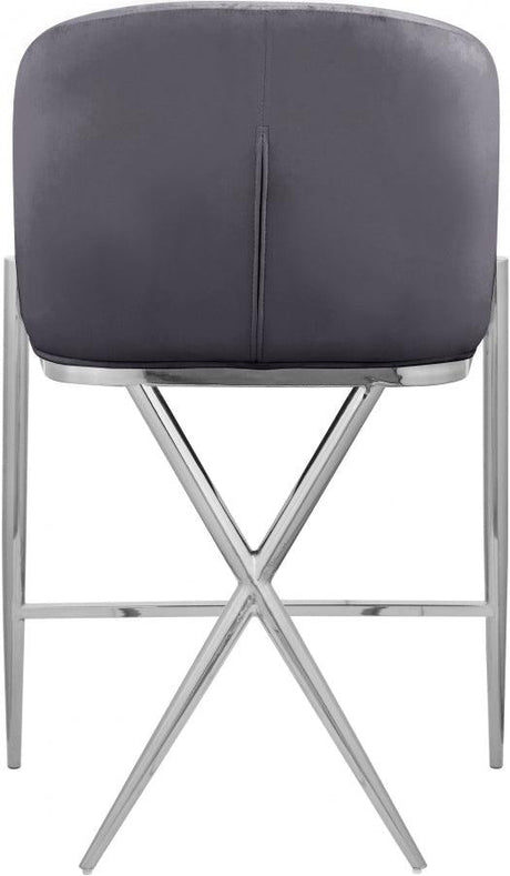 Meridian Furniture - Xavier Counter Stool Set Of 2 In Grey - 866Grey-C