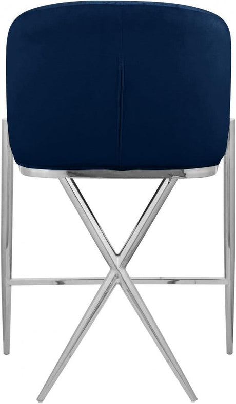 Meridian Furniture - Xavier Counter Stool Set Of 2 In Navy - 866Navy-C