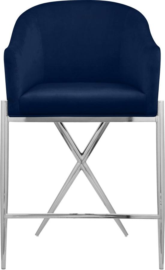 Meridian Furniture - Xavier Counter Stool Set Of 2 In Navy - 866Navy-C