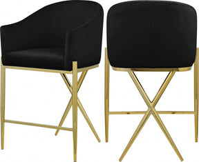 Xavier Counter Stool Set Of 2 In Black - 867Black-C | Meridian