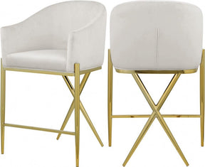 Xavier Counter Stool Set Of 2 In Cream - 867Cream-C | Meridian