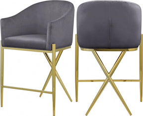 Xavier Counter Stool Set Of 2 In Grey - 867Grey-C | Meridian