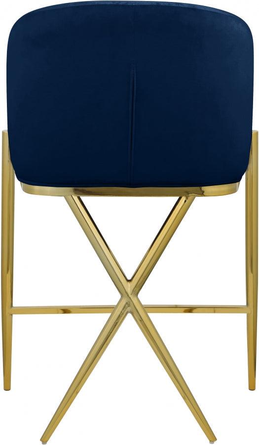 Meridian Furniture - Xavier Counter Stool Set Of 2 In Navy - 867Navy-C