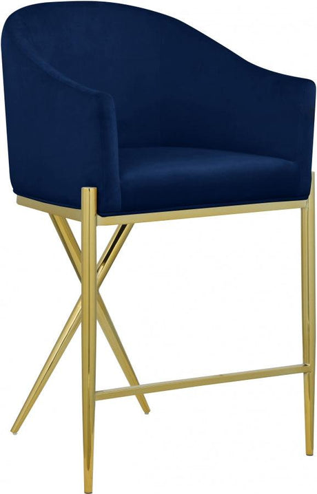 Meridian Furniture - Xavier Counter Stool Set Of 2 In Navy - 867Navy-C