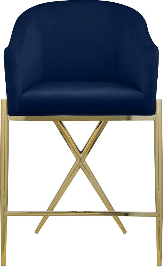 Meridian Furniture - Xavier Counter Stool Set Of 2 In Navy - 867Navy-C