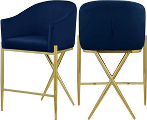 Xavier Counter Stool Set Of 2 In Navy - 867Navy-C | Meridian
