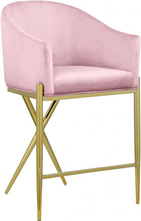 Meridian Furniture - Xavier Counter Stool Set Of 2 In Pink - 867Pink-C