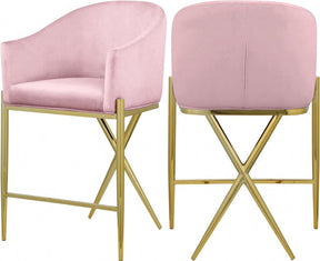 Xavier Counter Stool Set Of 2 In Pink - 867Pink-C | Meridian