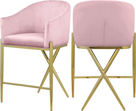 Meridian Furniture - Xavier Counter Stool Set Of 2 In Pink - 867Pink-C