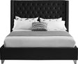Aiden Velvet King Bed In Black - Aidenblack-K | Meridian