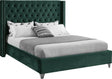 Aiden Velvet King Bed In Green - Aidengreen-K | Meridian