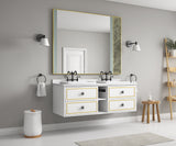 Wall Hung Doulble Sink Bath Vanity Cabinet Only in  Bathroom Vanities without Tops