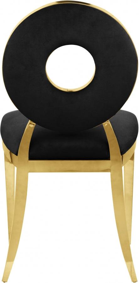 Carousel Velvet Dining Chair Set Of 2 In Black - 858Black - C | Meridian | Home Elegance USA