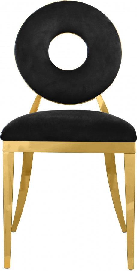 Carousel Velvet Dining Chair Set Of 2 In Black - 858Black - C | Meridian | Home Elegance USA