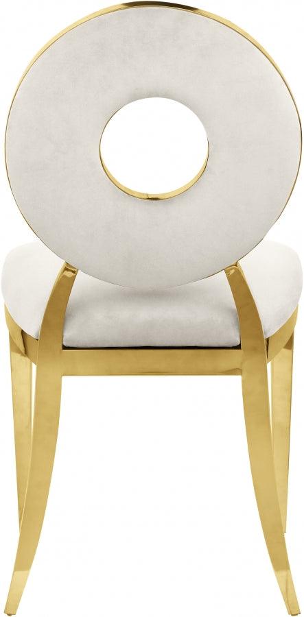 Carousel Velvet Dining Chair Set Of 2 In Cream - 858Cream - C | Meridian | Home Elegance USA