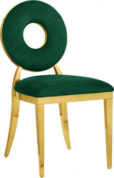 Carousel Velvet Dining Chair Set Of 2 In Green - 858Green - C | Meridian | Home Elegance USA