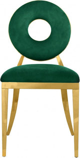 Carousel Velvet Dining Chair Set Of 2 In Green - 858Green - C | Meridian | Home Elegance USA