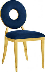 Carousel Velvet Dining Chair Set Of 2 In Navy - 858Navy - C | Meridian | Home Elegance USA