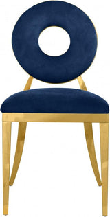 Carousel Velvet Dining Chair Set Of 2 In Navy - 858Navy - C | Meridian | Home Elegance USA