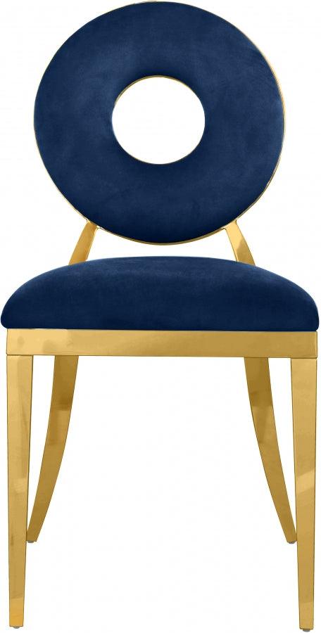 Meridian Furniture - Carousel Velvet Dining Chair Set Of 2 In Navy - 858Navy-C