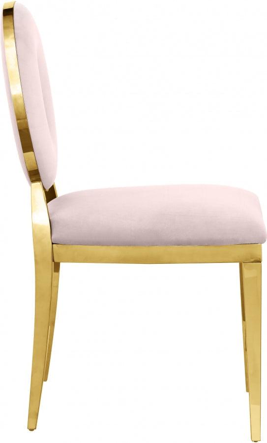 Carousel Velvet Dining Chair Set Of 2 In Pink - 858Pink - C | Meridian | Home Elegance USA