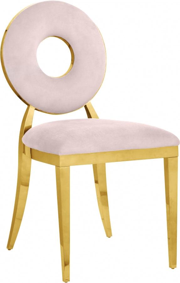 Carousel Velvet Dining Chair Set Of 2 In Pink - 858Pink - C | Meridian | Home Elegance USA