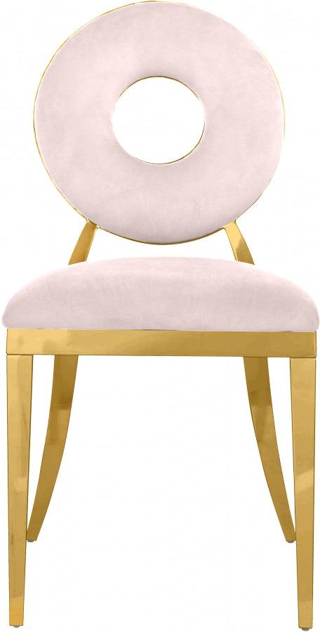 Carousel Velvet Dining Chair Set Of 2 In Pink - 858Pink - C | Meridian | Home Elegance USA