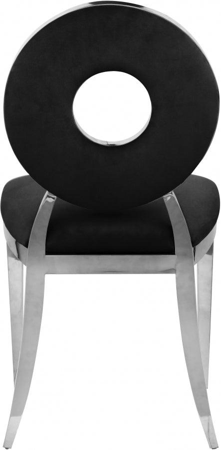 Carousel Velvet Dining Chair Set Of 2 In Black - 859Black - C | Meridian | Home Elegance USA