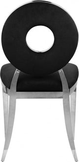 Carousel Velvet Dining Chair Set Of 2 In Black - 859Black - C | Meridian | Home Elegance USA